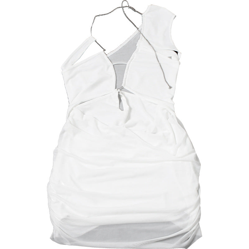 Sexy One Shoulder Cutout Mini Dress - Ruched Bodycon Party Dress