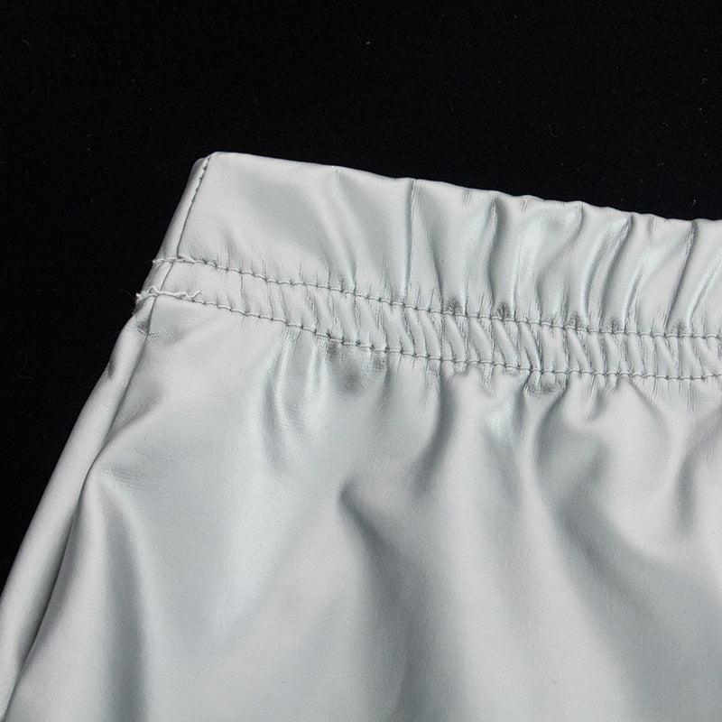 The Metallic Coated Slit Skirt