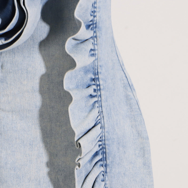 The Ruffled Denim Dress