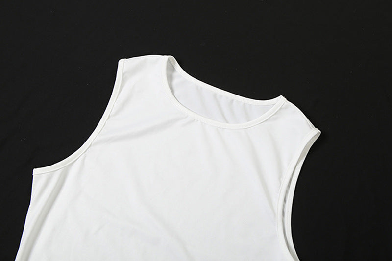 Women’s White Slim Fit Sleeveless Maxi Dress – Turtleneck A-Line Party Two-Piece Set