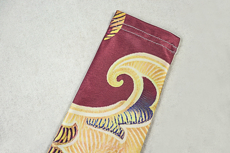 Women’s Printed Jumpsuit – Slim Fit Long Sleeve Crew Neck, Full Length