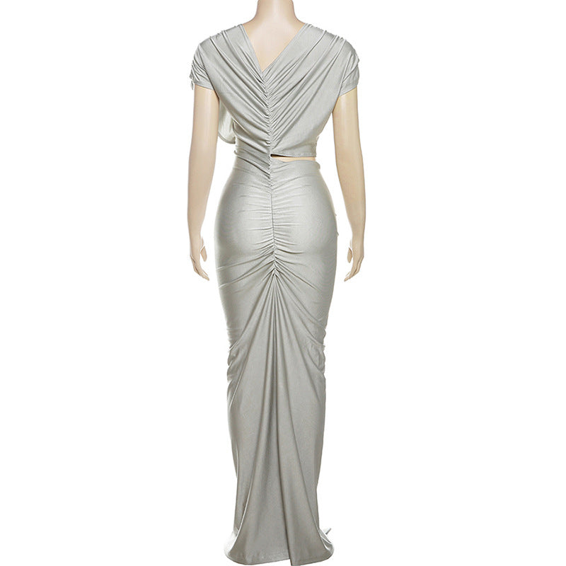 Sexy Backless V-Neck Maxi Dress