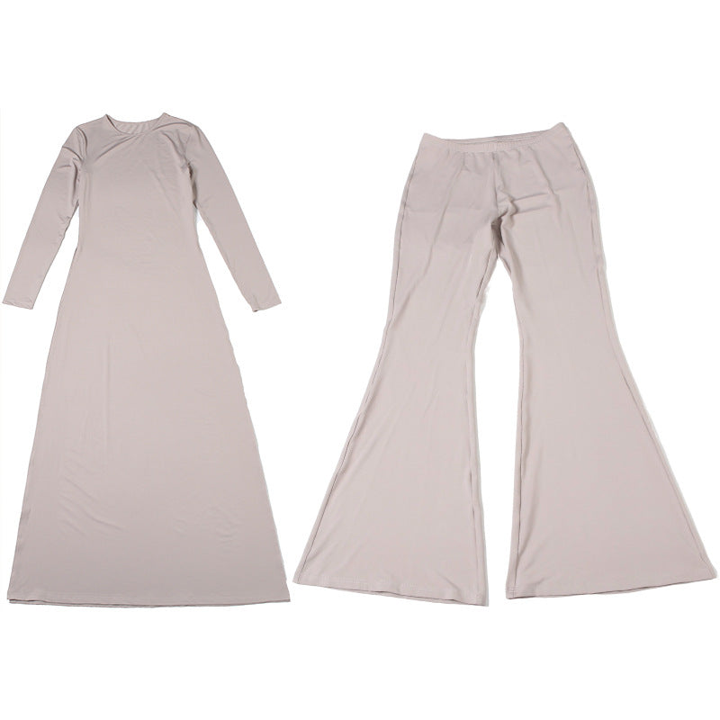 Slim-Fit Long Sleeve Bootcut Two-Piece Set
