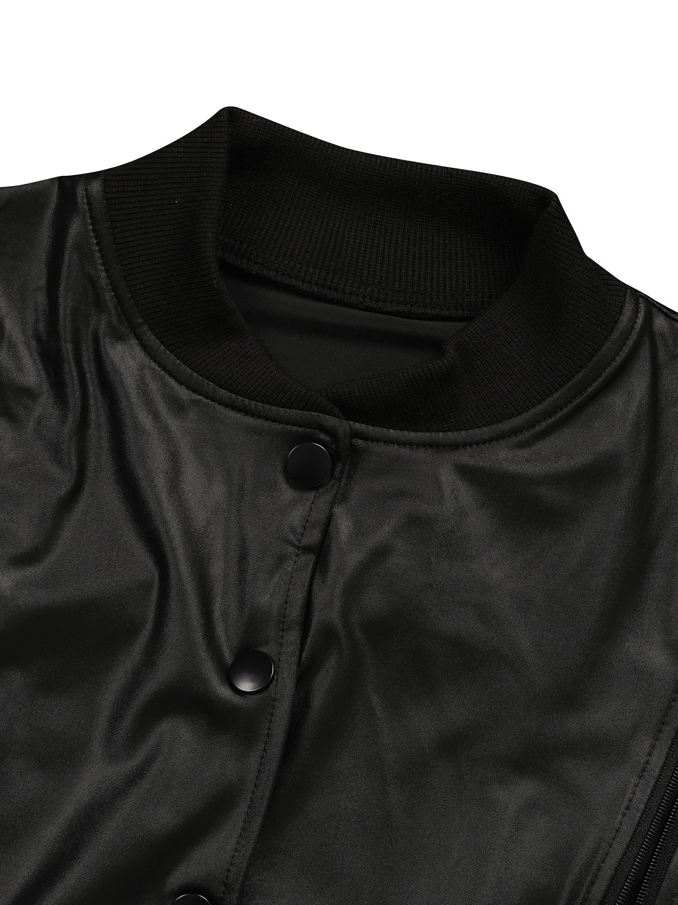Zippered Faux Leather Two-Piece Outfit