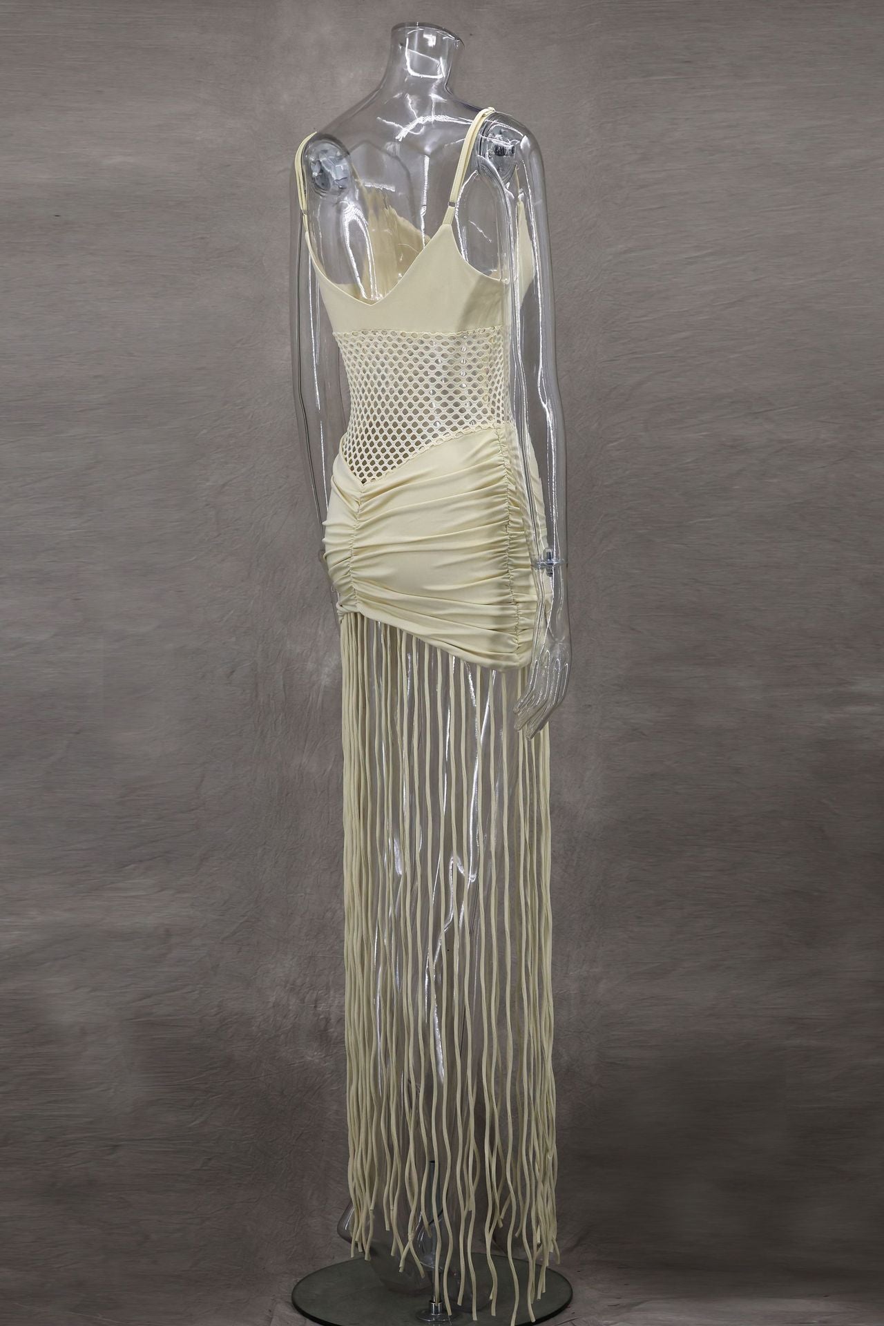 Sexy V-Neck Fringe Bodycon Maxi Dress - Party & Club