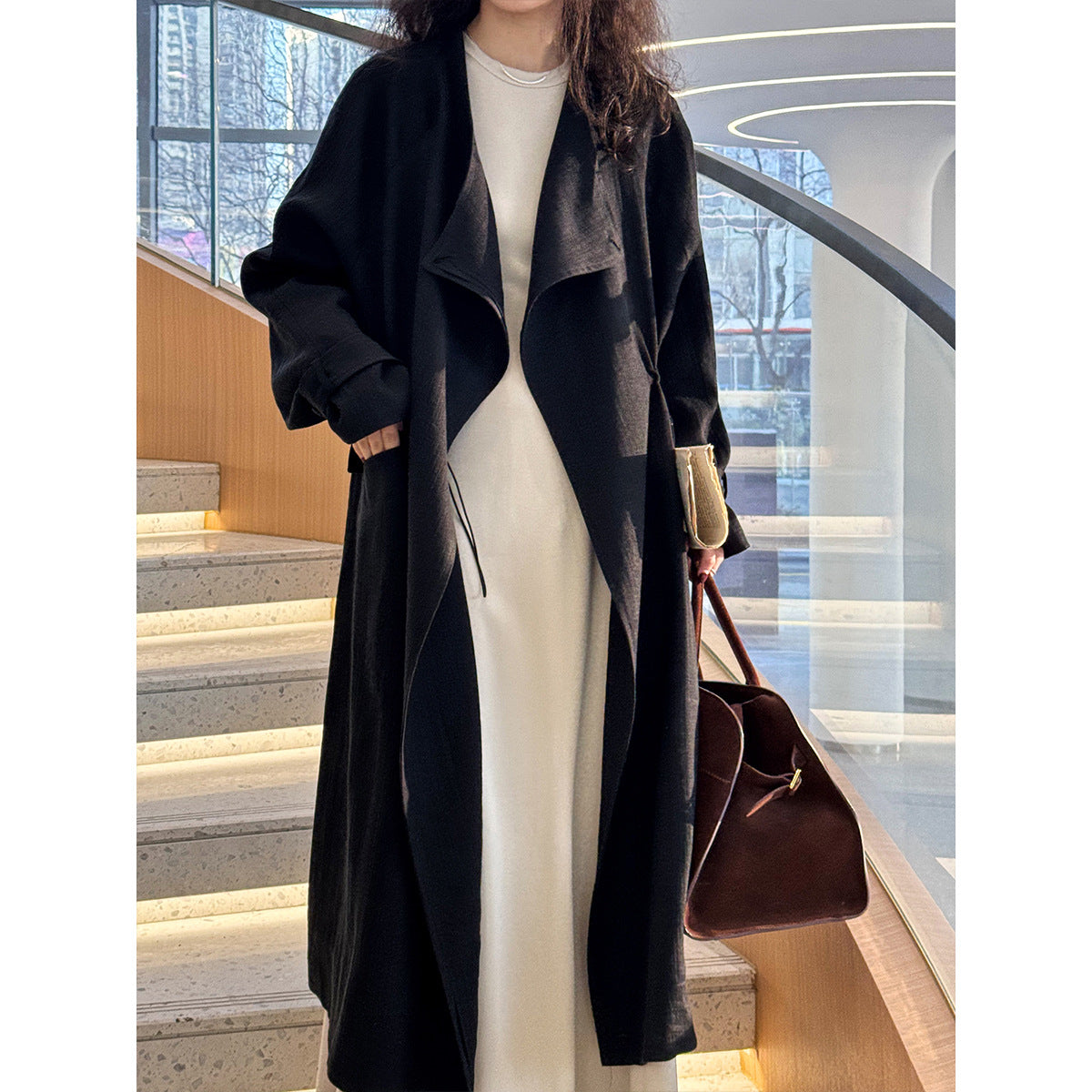 The Faux Linen Trench Coat