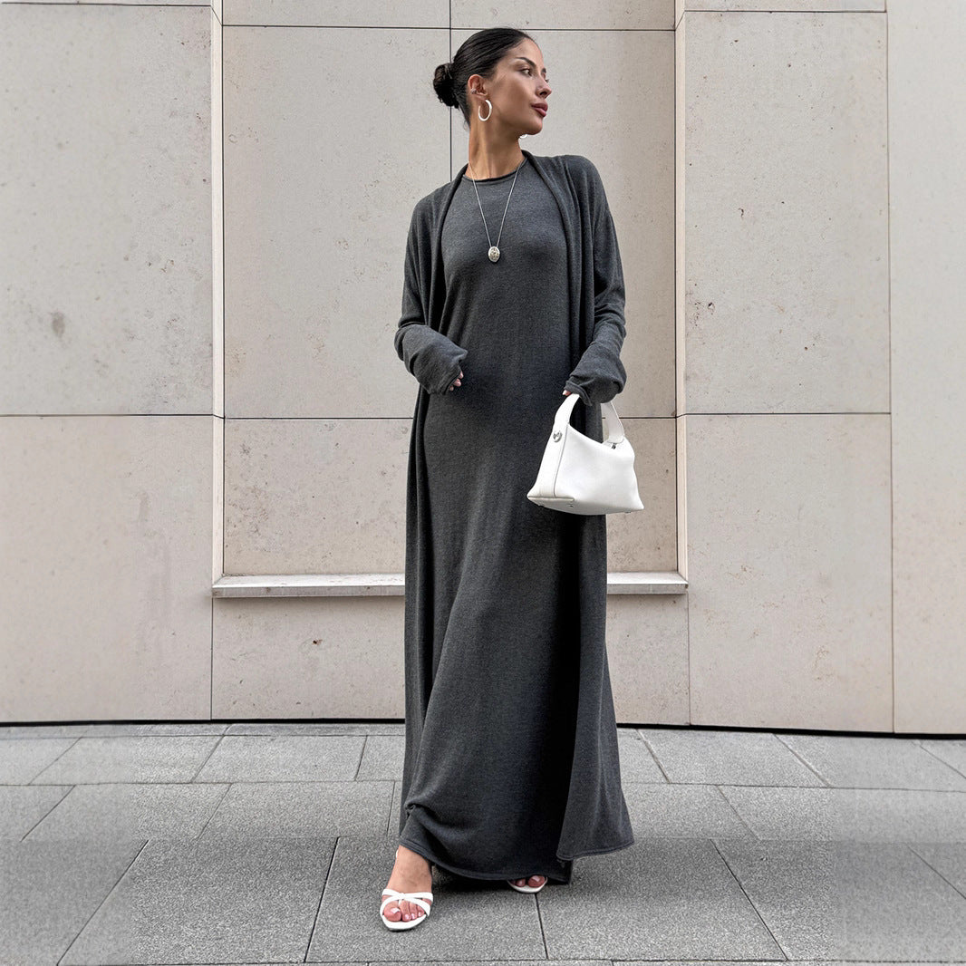 Soft Knitted Two-Piece Dress Outfit