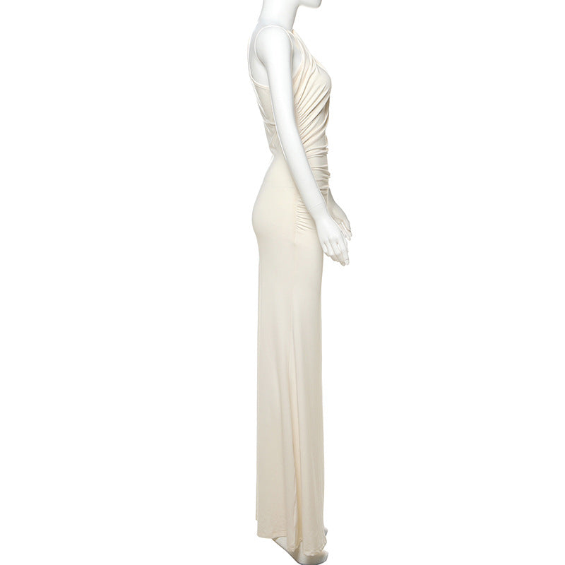Elegant One-Shoulder Bodycon Maxi Dress – Asymmetric Ruched Formal Gown