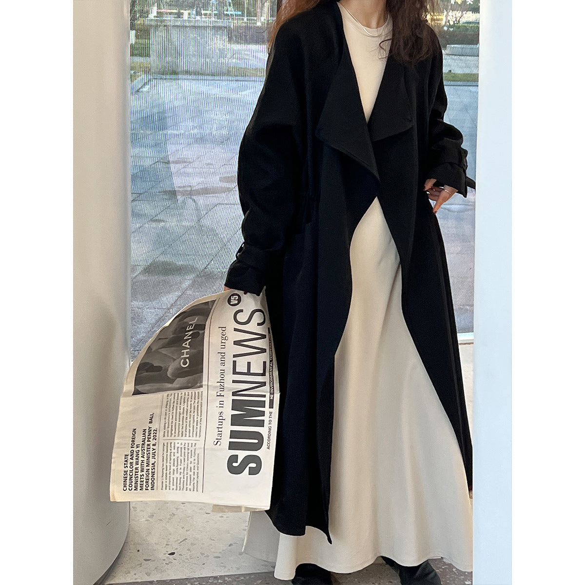 The Faux Linen Trench Coat