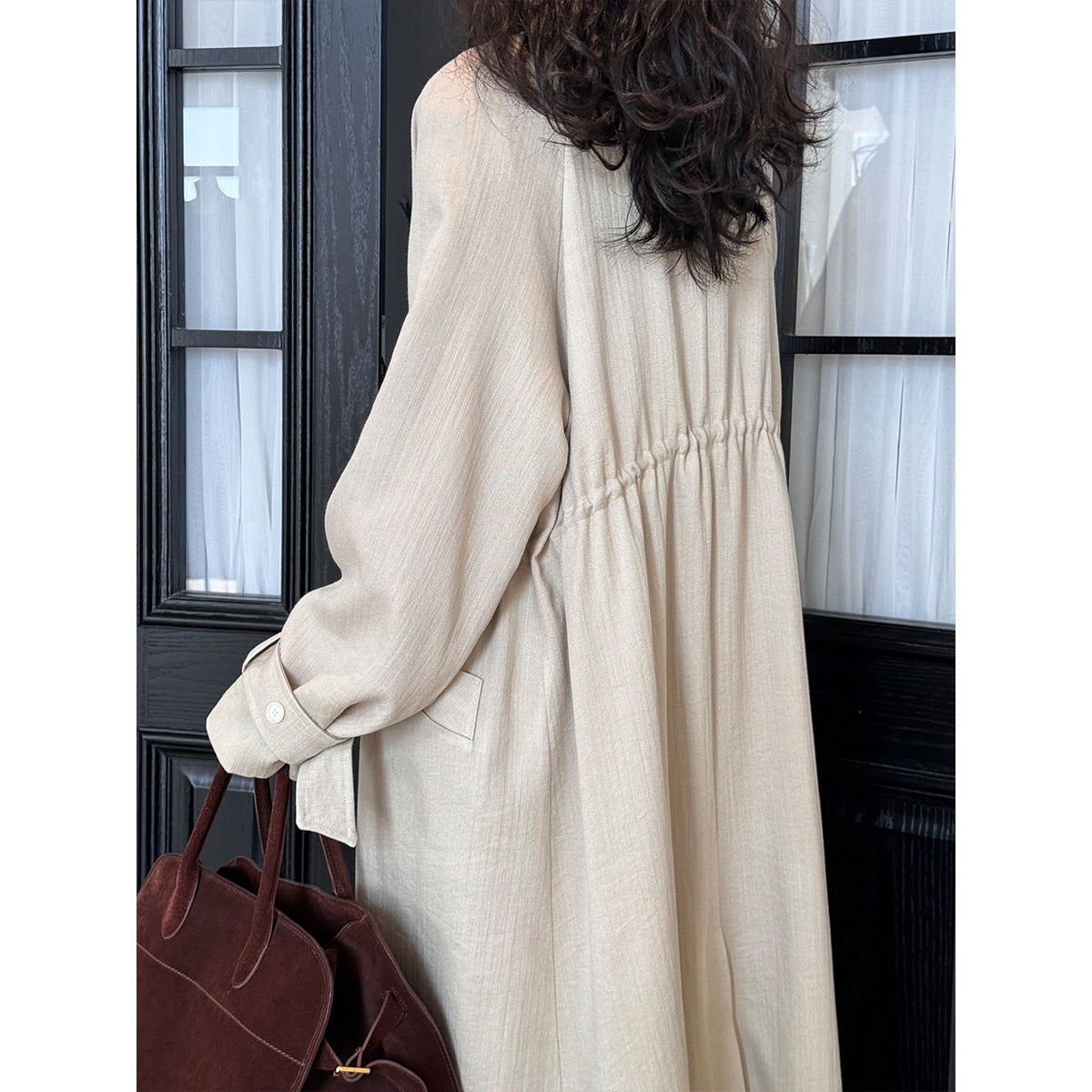 The Faux Linen Trench Coat