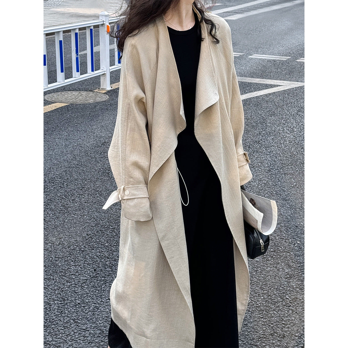 The Faux Linen Trench Coat