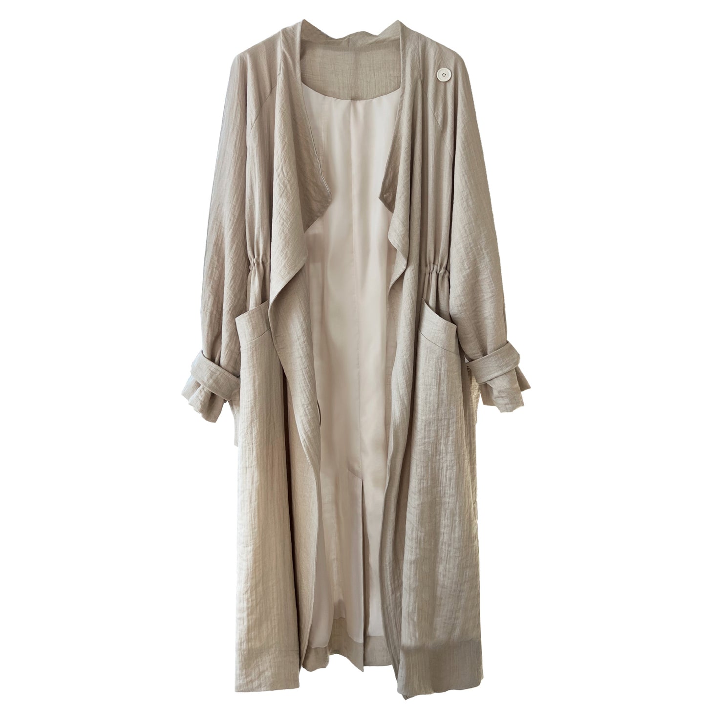 The Faux Linen Trench Coat