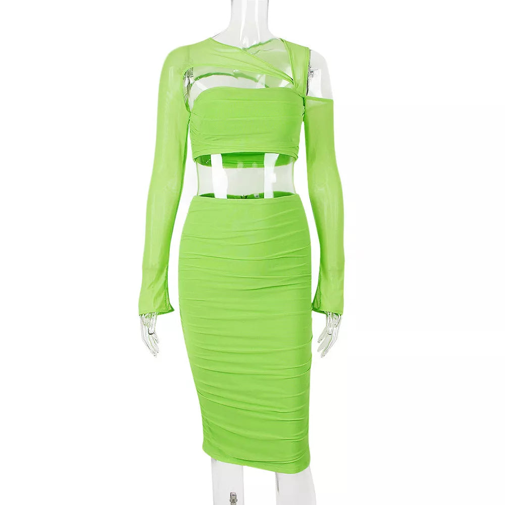 Green Apple Two Piece Skirt Set - London's Closet Boutique