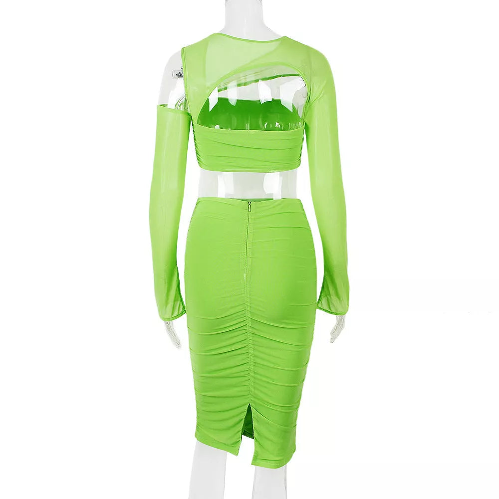 Green Apple Two Piece Skirt Set - London's Closet Boutique
