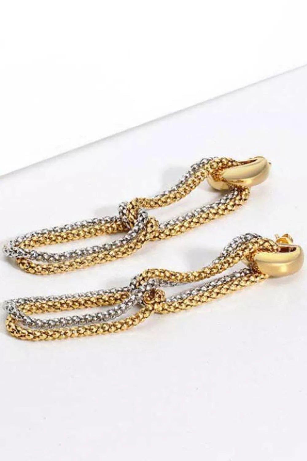 Gold-Plated D-Shaped Drop Earrings - London's Closet Boutique