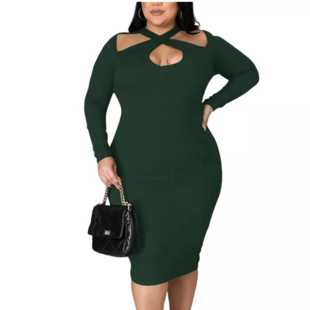 Sweet Dreams Ribbed Cutout Sweater Dress - London's Closet Boutique