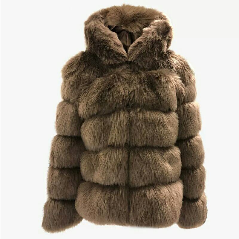 Tasha's Faux Fur Hooded Mid-Length Coat