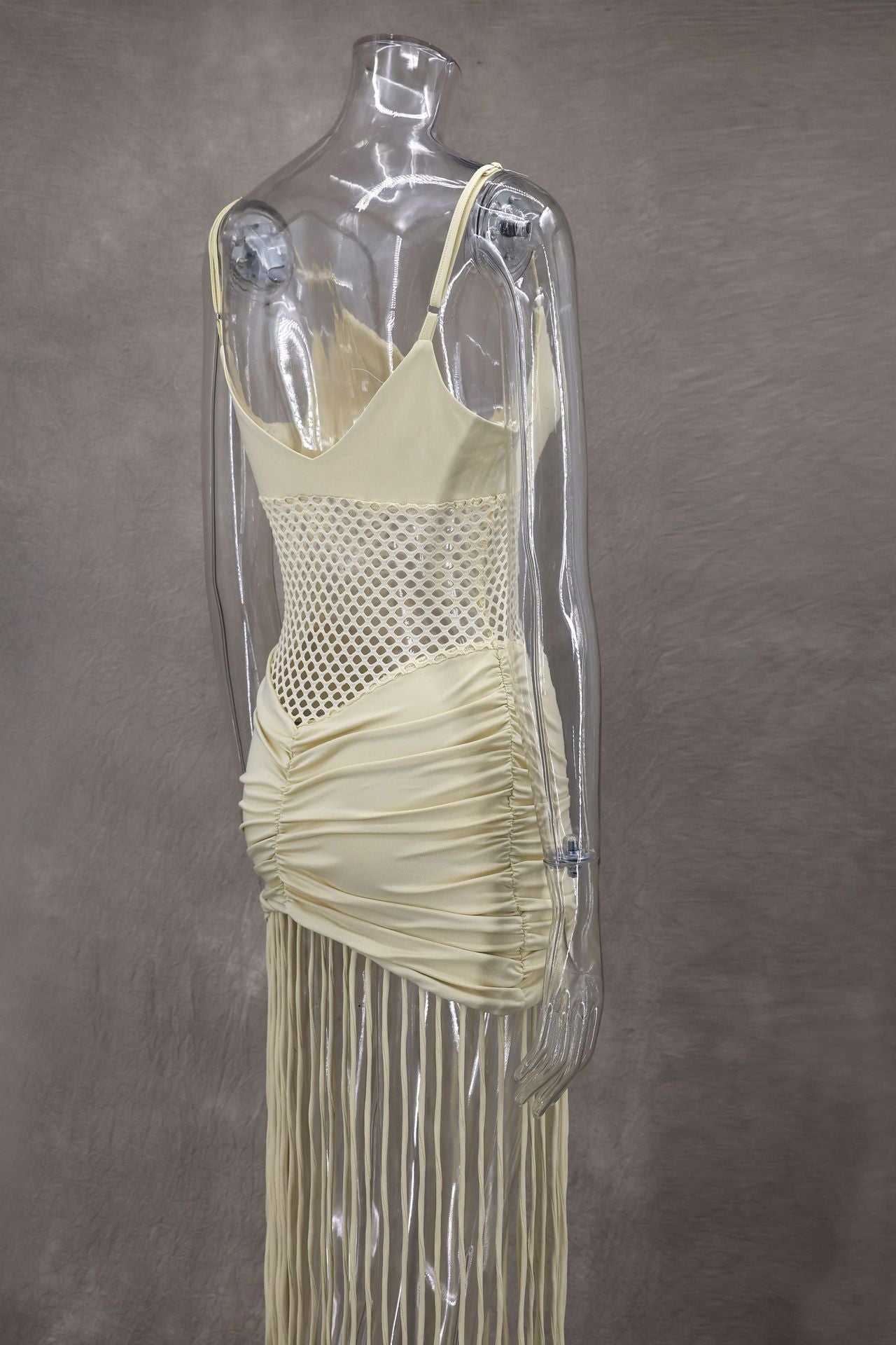 Sexy V-Neck Fringe Bodycon Maxi Dress - Party & Club