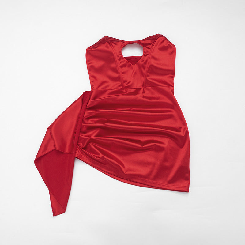 💎 Luna Luxe Rhinestone Asymmetric Mini Dress