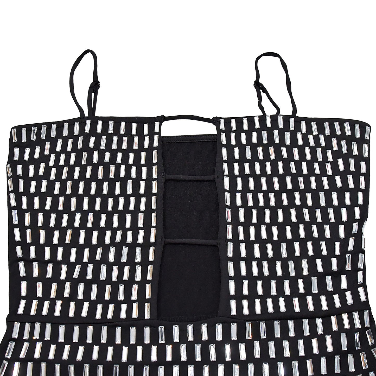 Women's Rhinestone Strap Cutout Bodycon Mini Dress