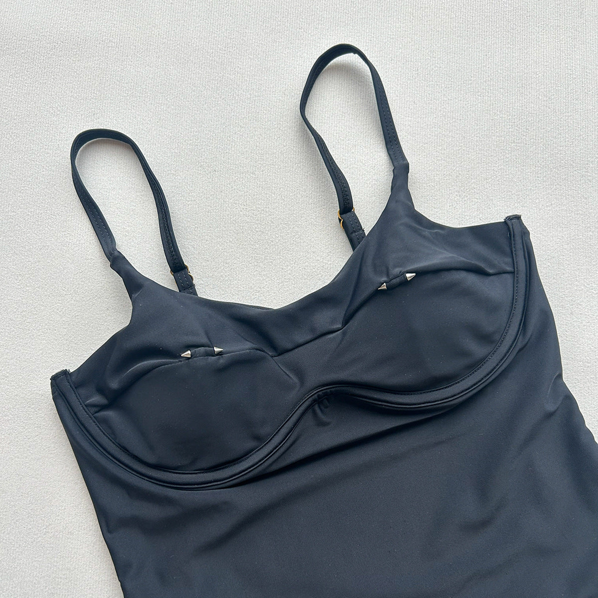 Underwire Backless Cutout One-Piece Swimsuit - Solid Nylon Boho Vacation Swimwear
