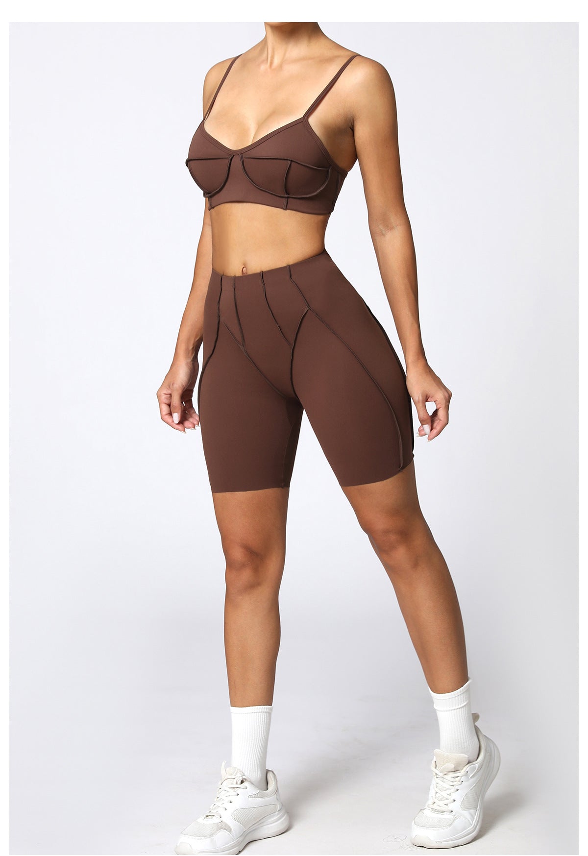 Women's Yoga Sports Set – Slim Fit High Waist Shorts & Sleeveless Top