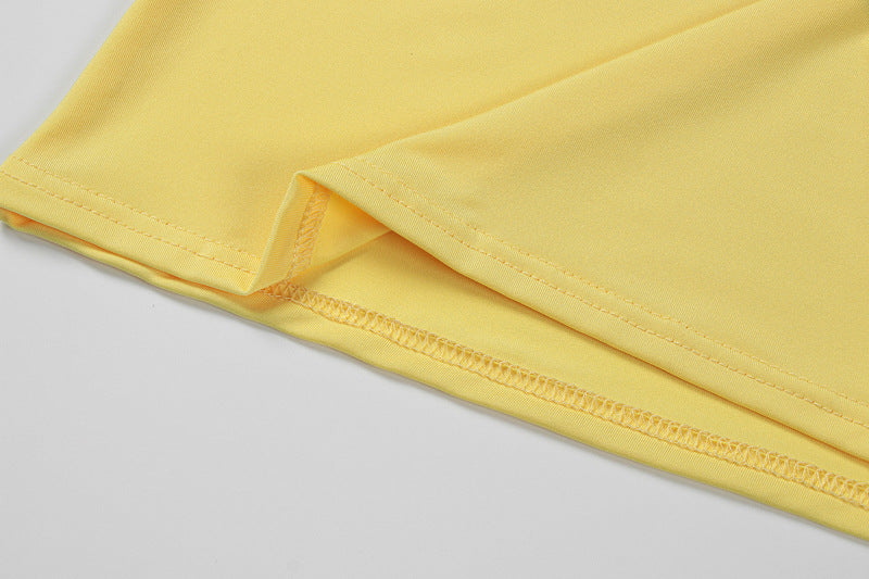 Yellow Off Shoulder Cutout Maxi Dress - Ruffle Ring Detail Party Dress