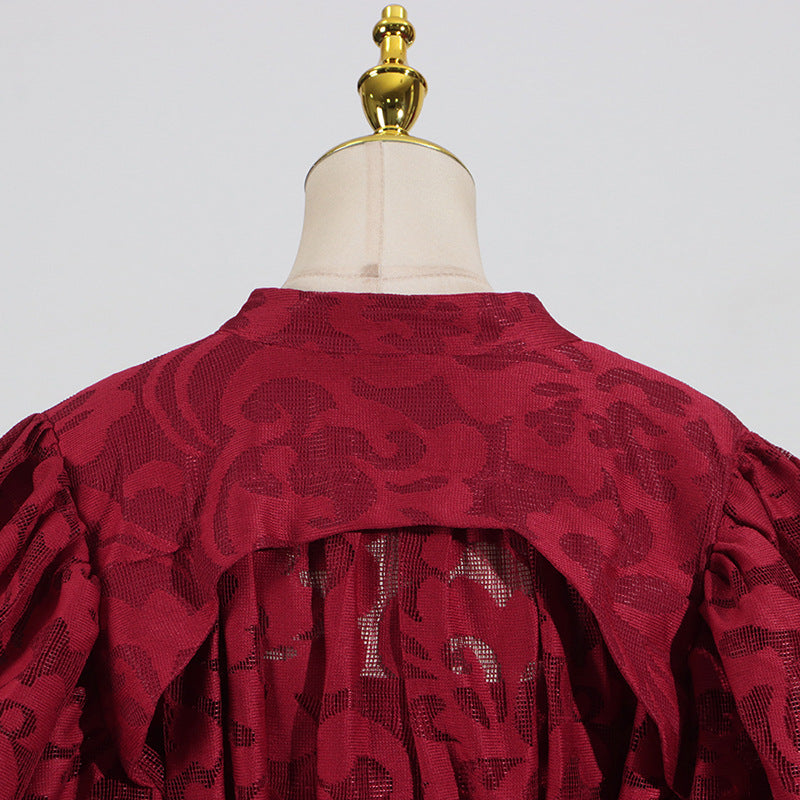 🌸 Camille Printed Lace-Up A-Line Dress