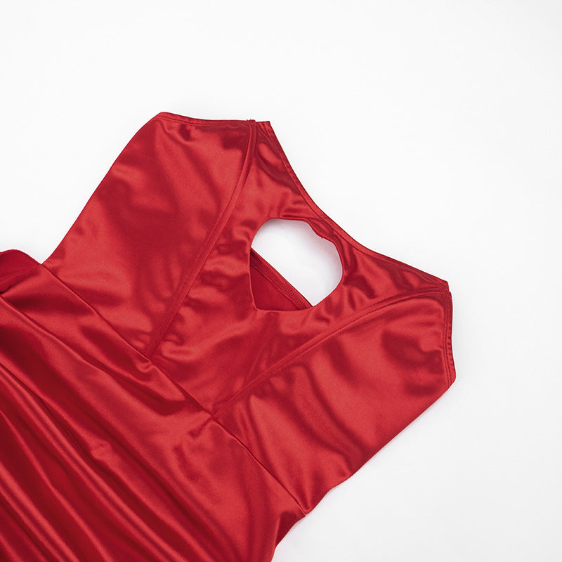 💎 Luna Luxe Rhinestone Asymmetric Mini Dress