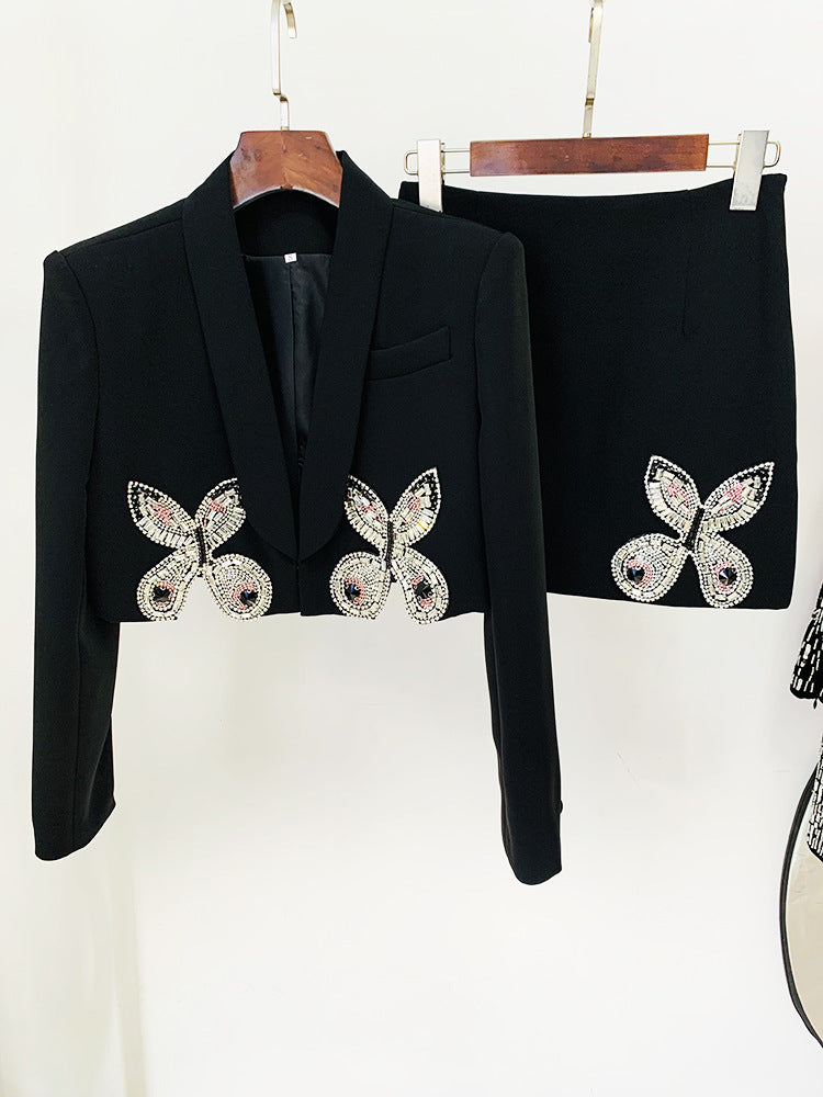 Sparkly Two-Piece Mini Skirt Set