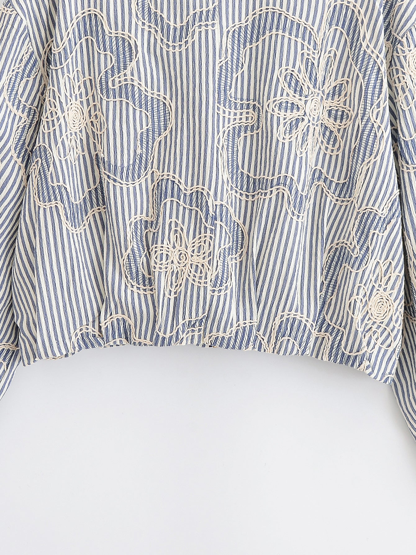 Casual Embroidered Striped Jacket