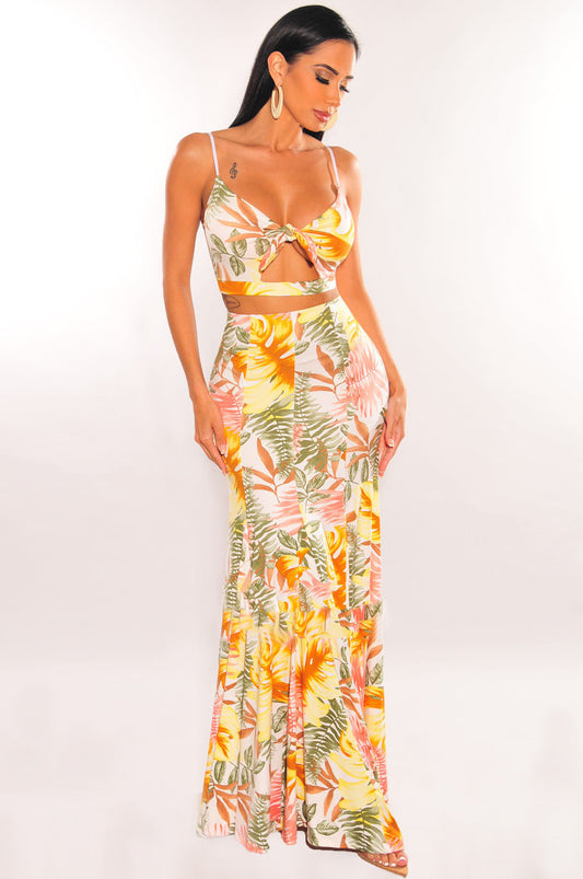 Ciaya's Cami Slim Printed Two Piece Dress Set