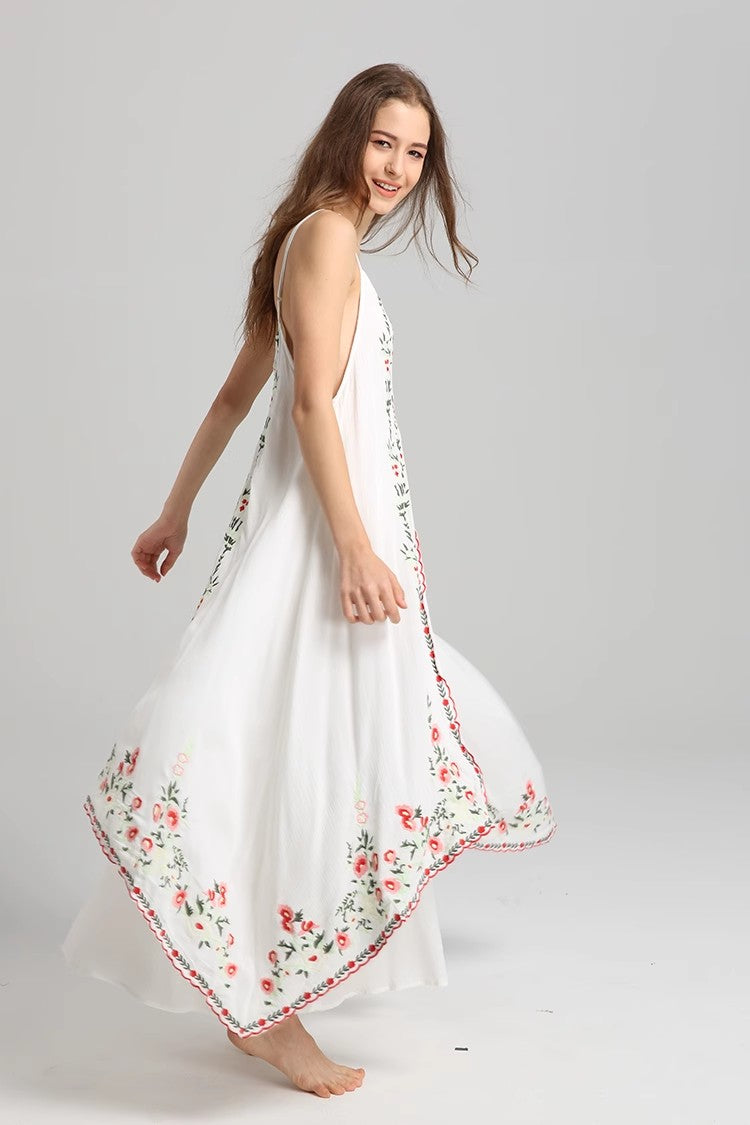 Enchanted Blooms Embroidered Maxi Dress