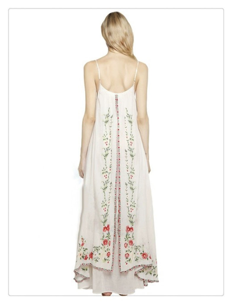 Enchanted Blooms Embroidered Maxi Dress