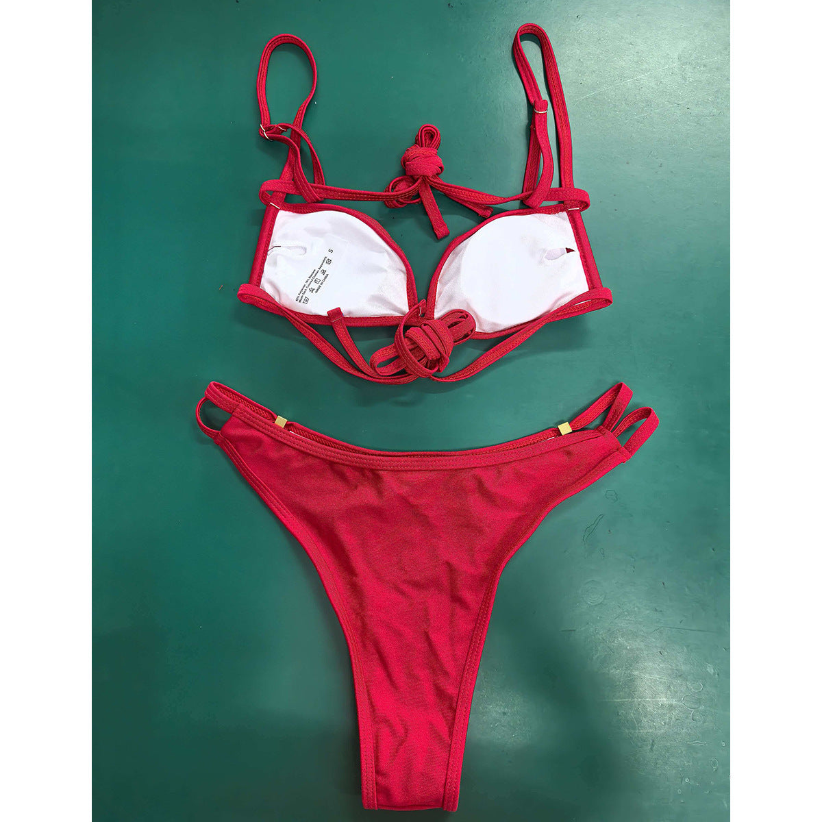Multi-Rope Lace-Up Backless Swimsuit - Strappy Cutout Low-Waist Boho Vacation Swimwear