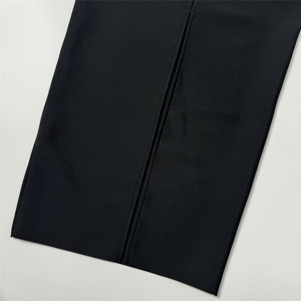 Luxury Black Half-Turtleneck Long Sleeve Bandage Skirt Set - Two Piece Bodycon