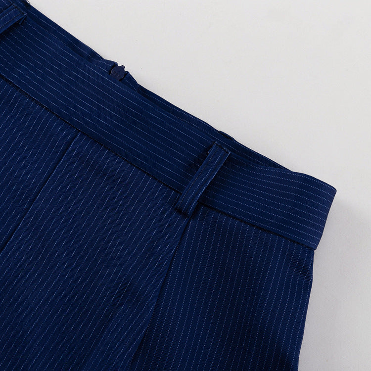 Elegant Striped Midi Skirt Set