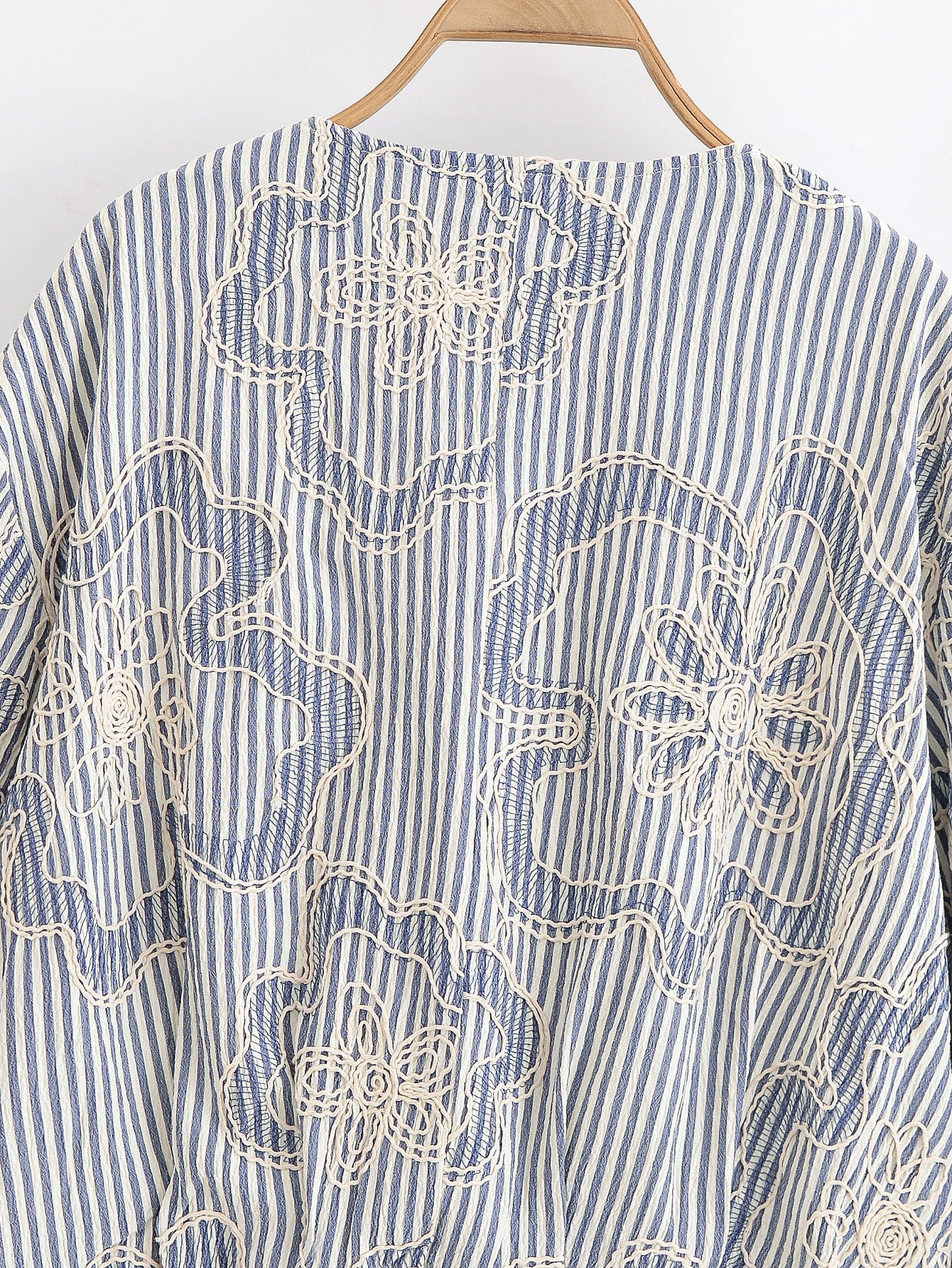 Casual Embroidered Striped Jacket