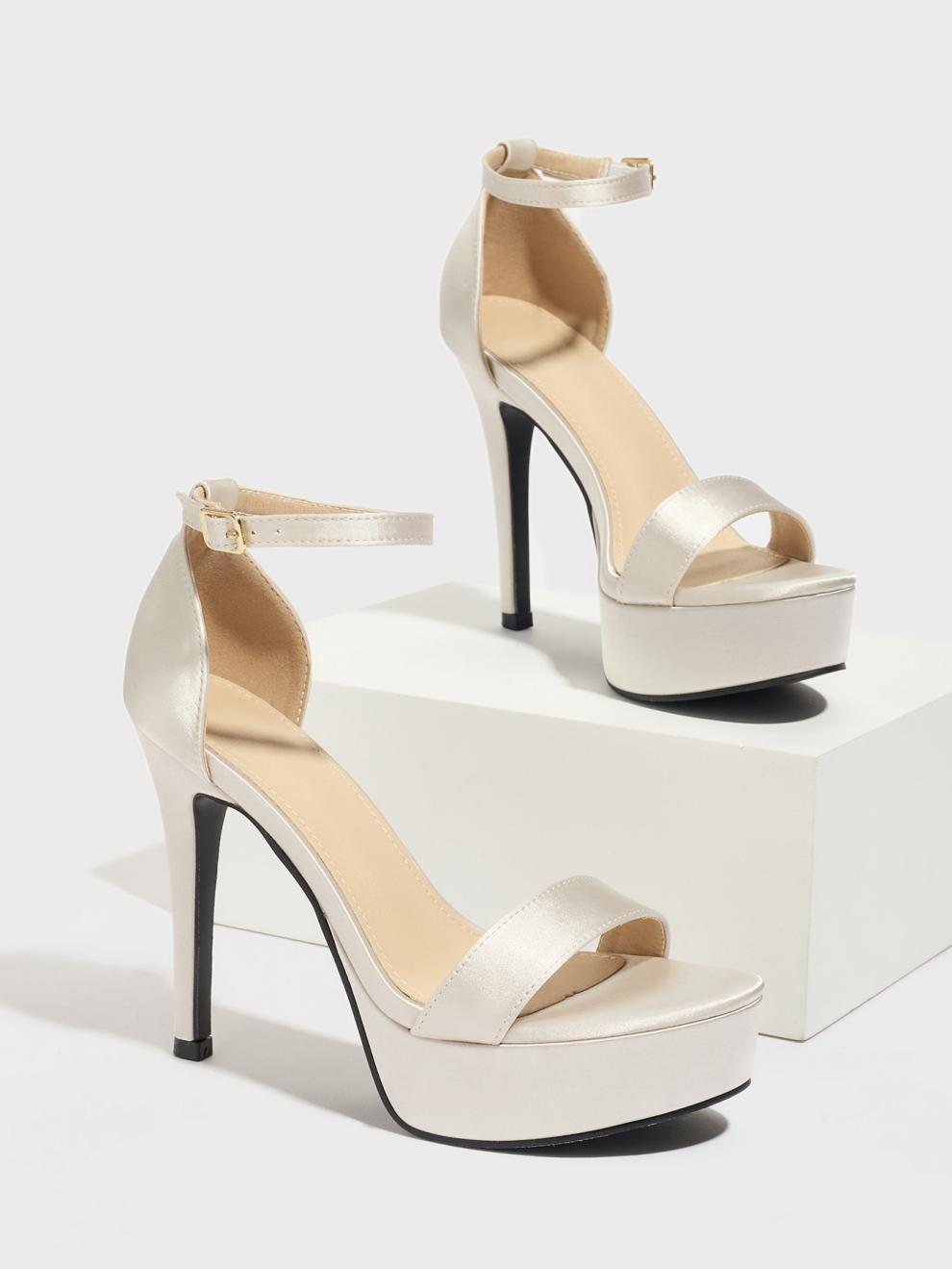 Platform Stiletto Heels - One Strap High Heel Sandals