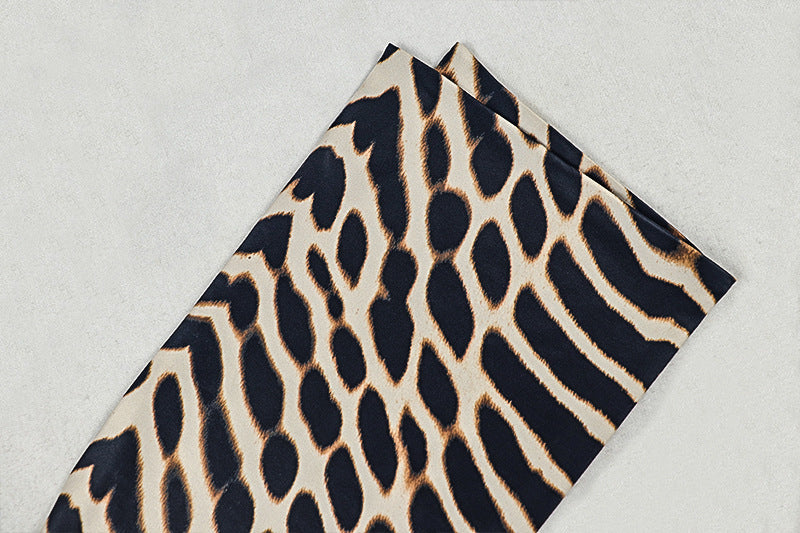 Women’s Leopard Print Bodycon Dress – Off Shoulder Ruched Party Dress