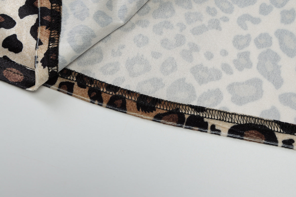 Leopard Print Halter Dress: Backless High Split Bodycon