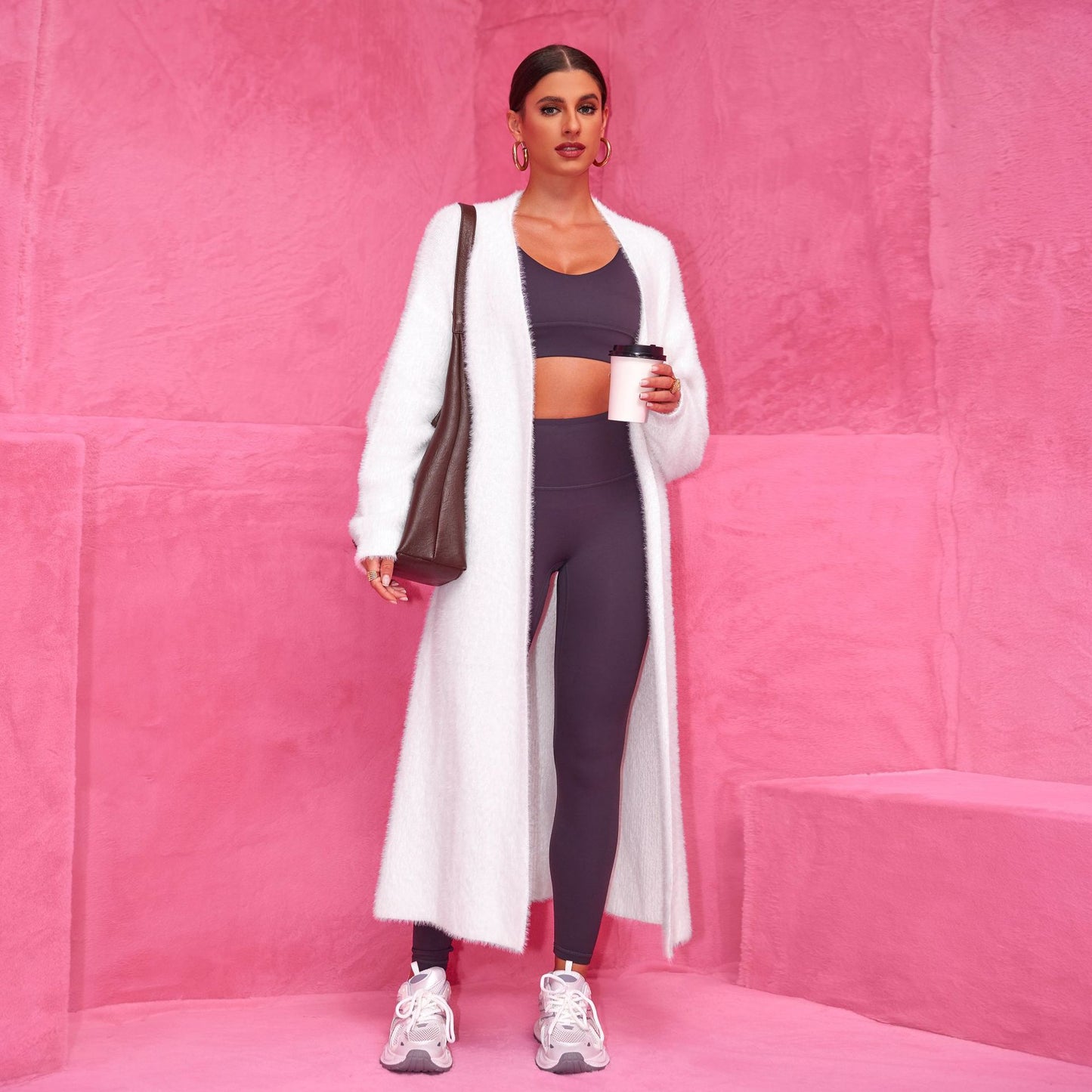 Cozy Chunky Knit Maxi Sweater: Loose Fit Duster Coat Outerwear