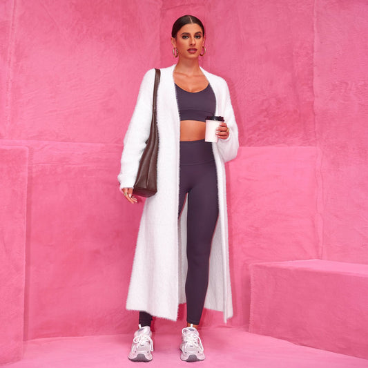 Cozy Chunky Knit Maxi Sweater: Loose Fit Duster Coat Outerwear