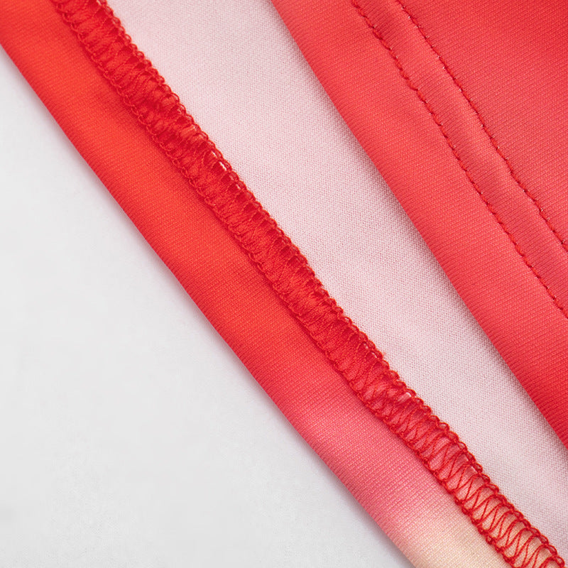 Red Floral Halter Maxi Dress - Backless Cutout Tie-Up Vacation Dress