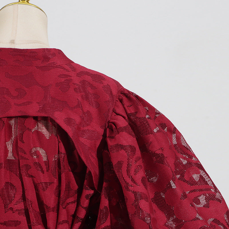 🌸 Camille Printed Lace-Up A-Line Dress