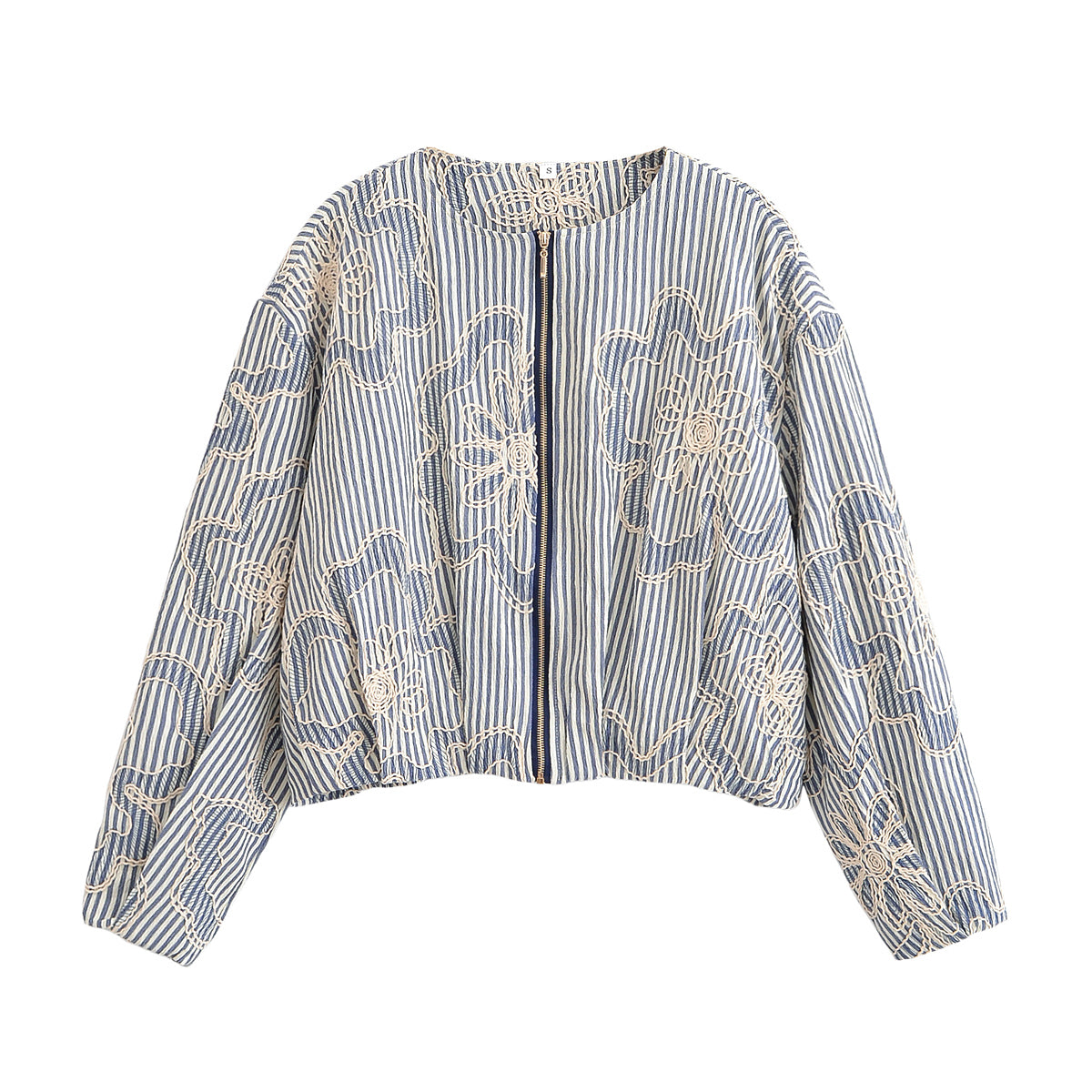 Casual Embroidered Striped Jacket