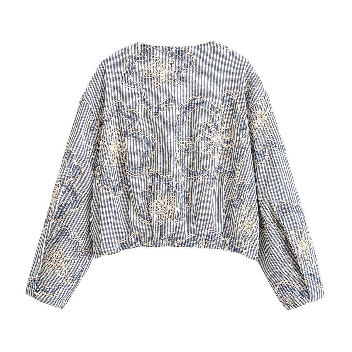 Casual Embroidered Striped Jacket