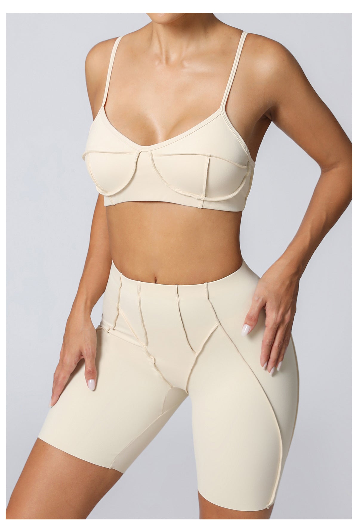 Women's Yoga Sports Set – Slim Fit High Waist Shorts & Sleeveless Top