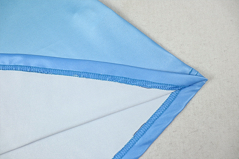 Turquoise Floral Ombre Halter Maxi Dress - Ruched Cutout A-Line Dress