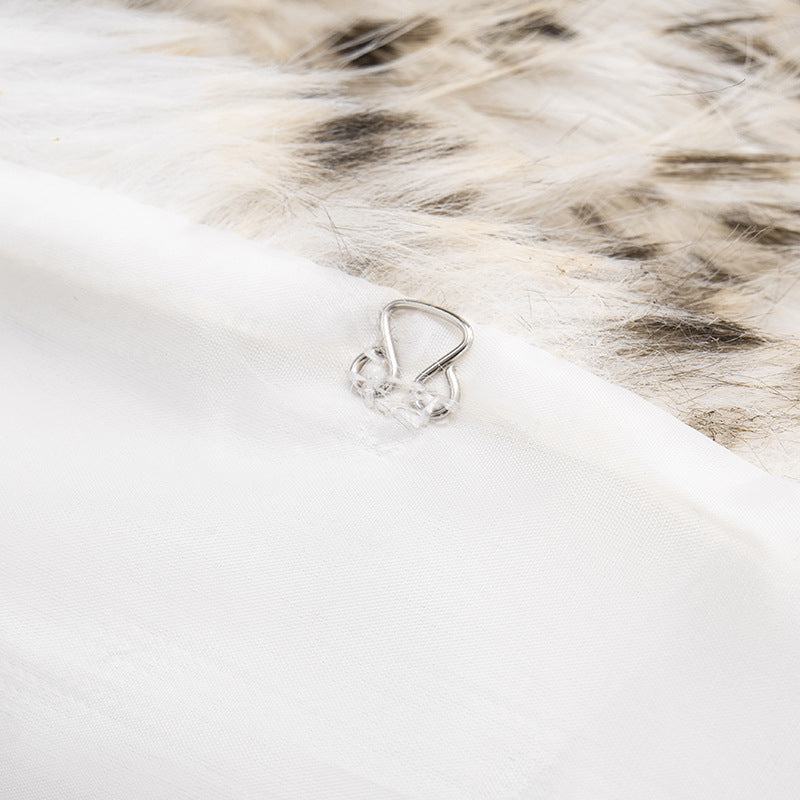 Women’s Leopard Print Faux Fur Collar Cardigan – Fall/Winter Casual Outerwear